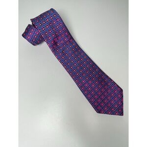 Ted Baker London Pink Blue Iridescent Floral Print 100% Silk USA‎ Made Neck Tie